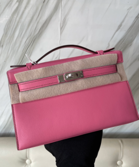 에르메스 미니 켈리백22 핑크 은장 스위프트